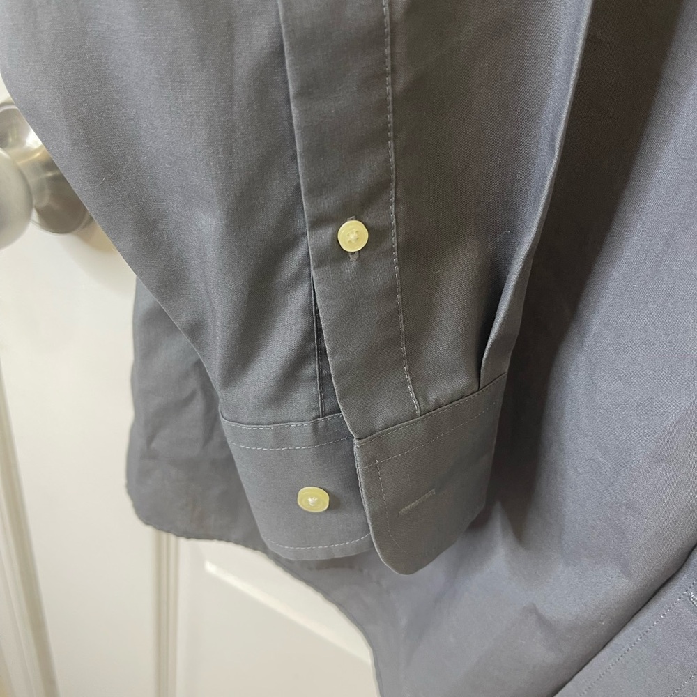 Stafford Gray Casual Button Down Shirt - Picture 6 of 11
